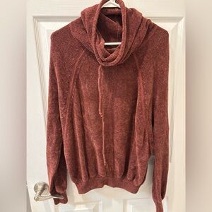 Prana Burgundy/Rust Cowl Neck Pull Over